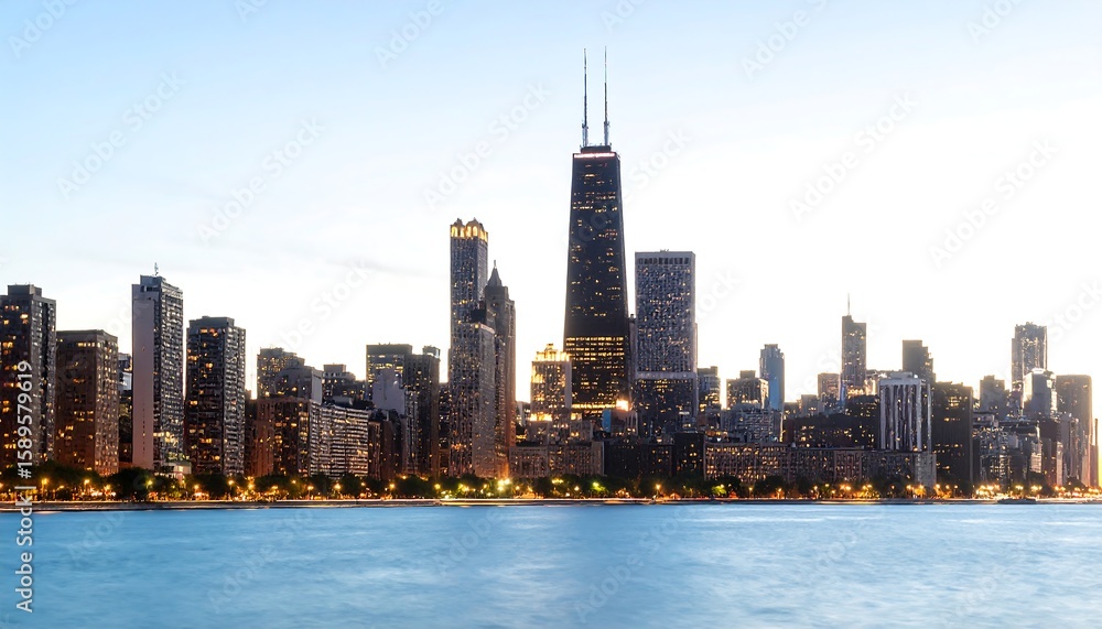 Obraz premium Chicago skyline at twilight