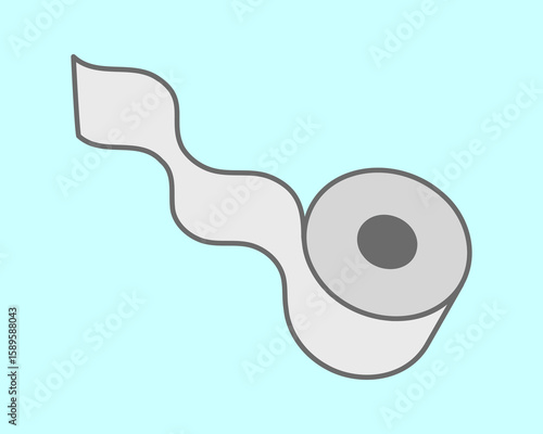 Simple, minimalist illustration of a roll of paper with a section unfurling.  Perfect for concepts of continuity, process, or new beginnings.