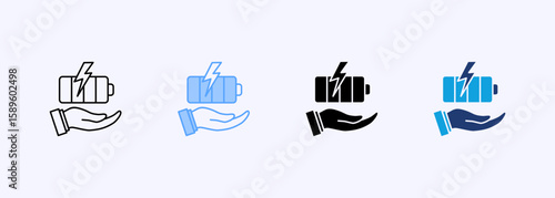 Energy Saver Power Icon Set Color Multiple Style Collection