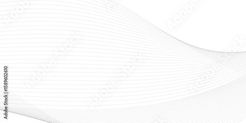 Thin line wavy abstract vector background. Curve wave seamless pattern. Line art striped graphic template. 