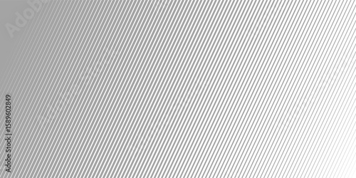 Slant line halftone gradation texture. Fading diagonal stripe gradient background. Black oblique pattern backdrop. Vanishing thin parallel line wallpaper for overlay
