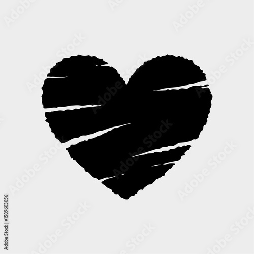 Black Heart Silhouette: A bold black heart silhouette is presented against a simple backdrop. The texture adds a sense of depth and uniqueness. It represents love, care, and emotion.