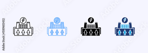 Geothermal Energy Icon Set Color Multiple Style Collection