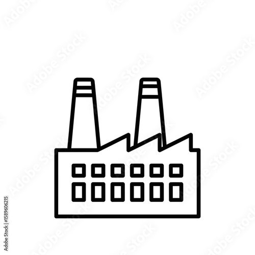 Industrial factory vector icon with smokestacks  