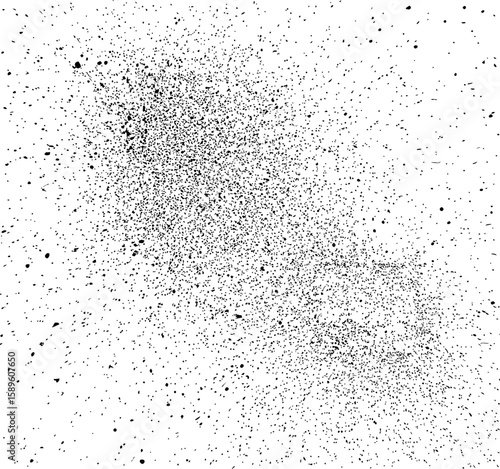 Dark blue speckles and streaks scattered on a white background abstract texture