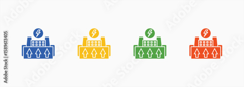Geothermal Energy Icon Set Color Multiple Style Collection