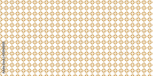 Golden vector seamless pattern with small diamond shapes floral silhouettes. Simple texture.