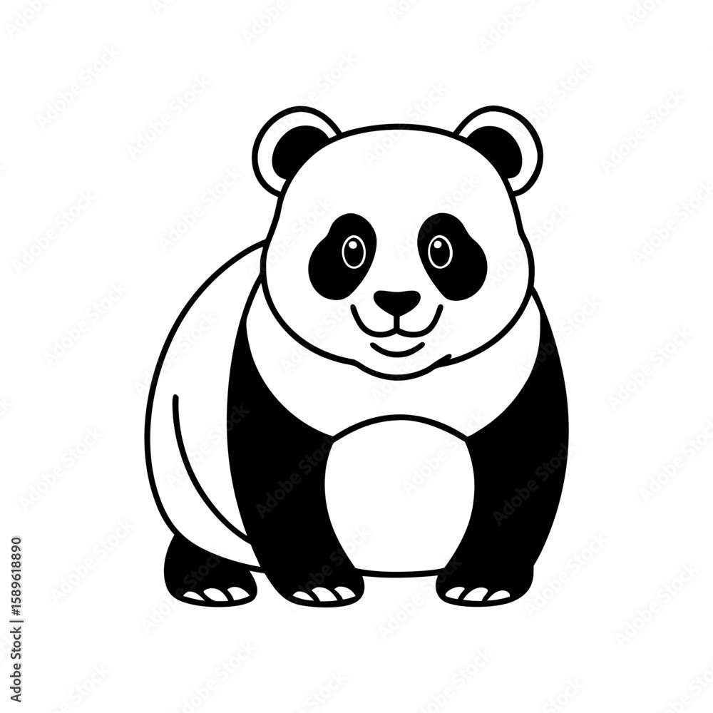 Naklejka premium panda line art vector art illustration