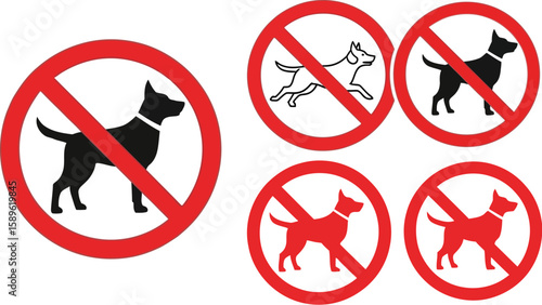 No dogs allowed sign vector illustration prohibition pet access restriction