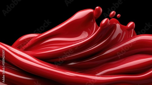 Red Liquid Flow Abstract