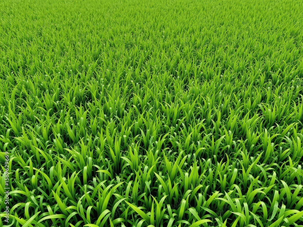 A vibrant expanse of lush green shoots creates a calming and natural scenery with refreshing and lively undertones A vibrant expanse of lush green shoots creates a calming and natural scenery with refreshing and lively undertones