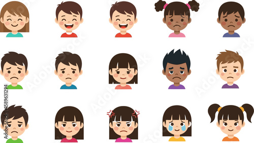Kids emotions chart for learning emotional intelligence and expression guide