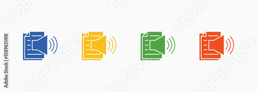 Speech Synthesis Icon Set Color Multiple Style Collection