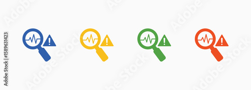 Anomaly Detection Icon Set Color Multiple Style Collection