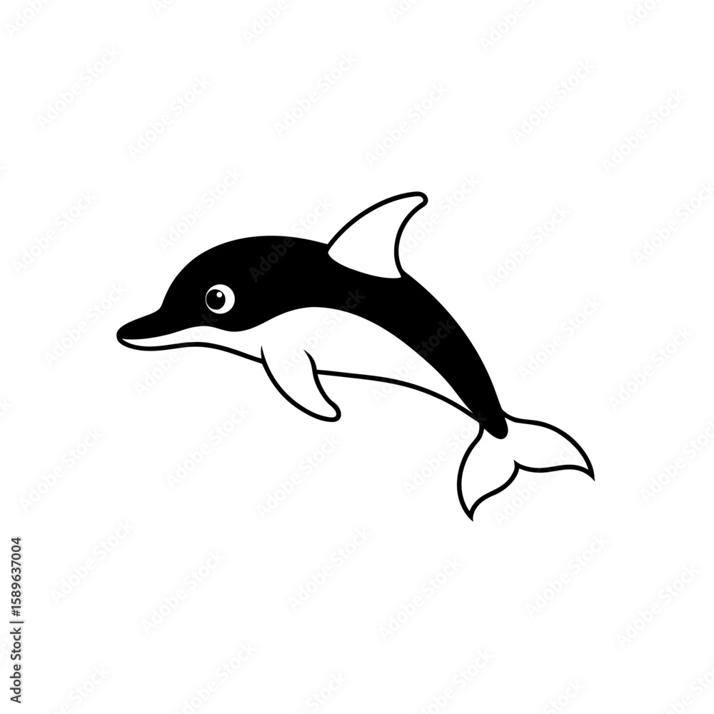 Obraz premium dolphin cartoon isolated on white background 