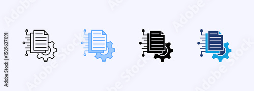 Data Extraction Icon Set Multiple Style Collection