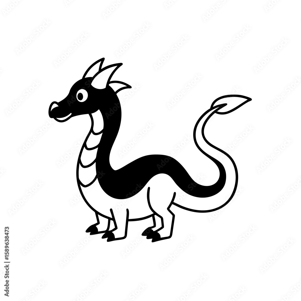 Fototapeta premium dragon cartoon isolated on white background 