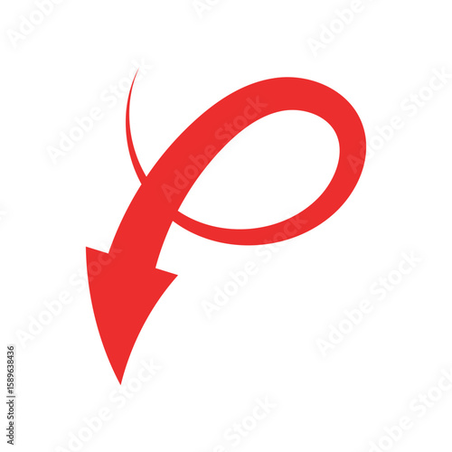 Free Download Beautiful Red Arrow Icon. Vector Symbol for App, UI, Web Navigation, Business Growth or Download Concept. - GFXLoad