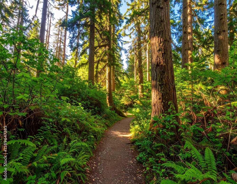 Fototapeta premium Sunlit forest path