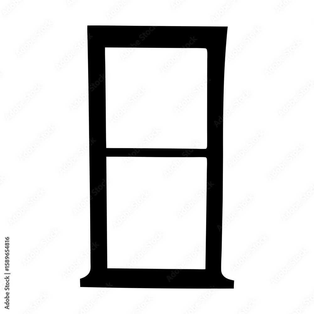 Black and white depiction of a window frame or empty picture Black and white depiction of a window frame or empty picture