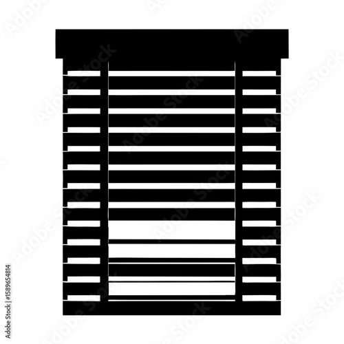Monochromatic illustration of window blinds or venetian blinds in black and white