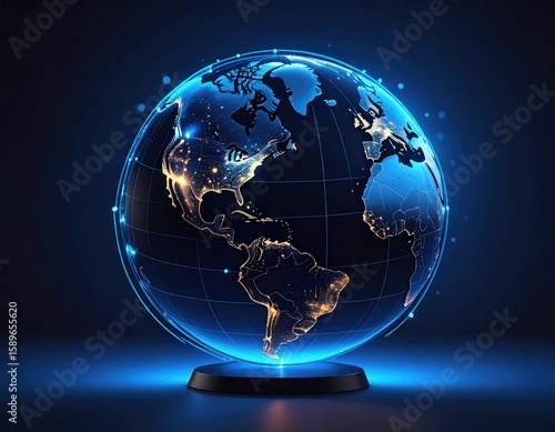 Wallpaper Mural A glowing, digital globe Torontodigital.ca