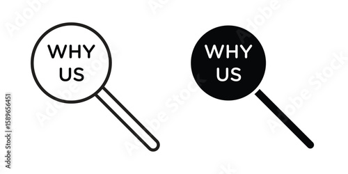 Why us icon vector illustration logo template in filled, outline