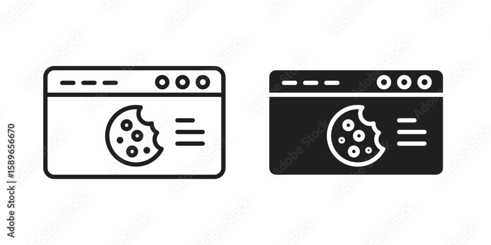 Fototapeta premium web Cookies icon vector illustration logo template in filled, outline