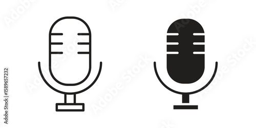 Voice recognition icon vector illustration logo template in filled, outline