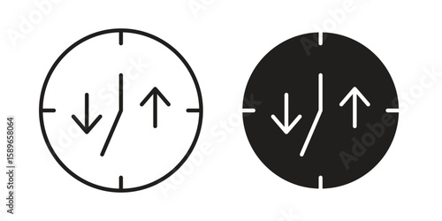 Uptime and downtime icon vector illustration logo template in filled, outline