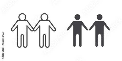 Twin icon vector illustration logo template in filled, outline