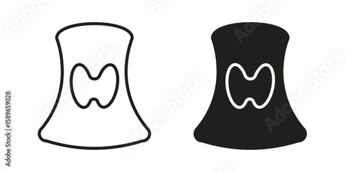 Thyroid icon vector illustration logo template in filled, outline