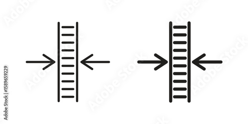 Thickness icon vector illustration logo template in filled, outline