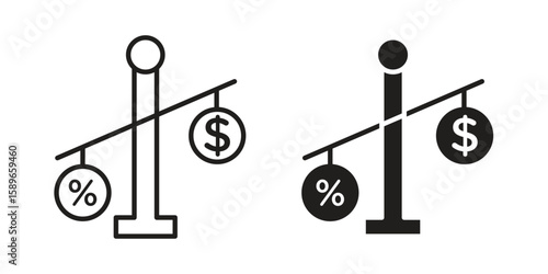 Taxes icon vector illustration logo template in filled, outline
