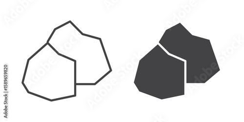 Stone icon vector illustration logo template in filled, outline