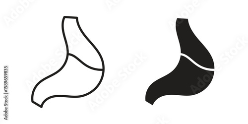 Stomach with Liquids icon vector illustration logo template in filled, outline