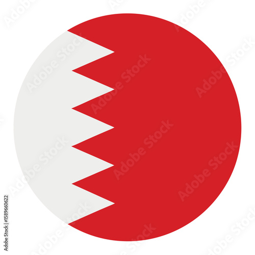 bahrain flag circle icon with artistic paint brush stroke effect
