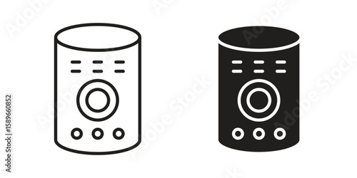 Smart speaker icon vector illustration logo template in filled, outline