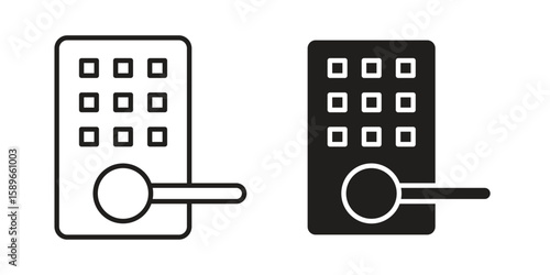 Smart lock icon vector illustration logo template in filled, outline
