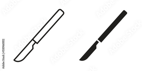 Scalpel icon vector illustration logo template in filled, outline