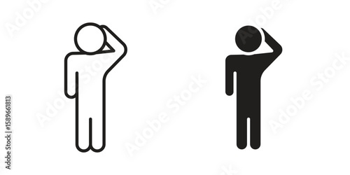 Salute icon vector illustration logo template in filled, outline