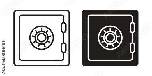 Safe icon vector illustration logo template in filled, outline