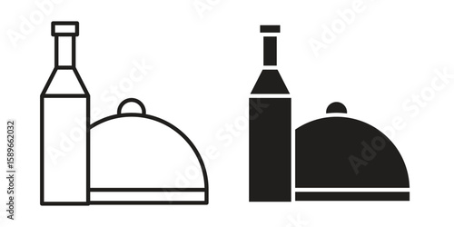 Room service icon vector illustration logo template in filled, outline