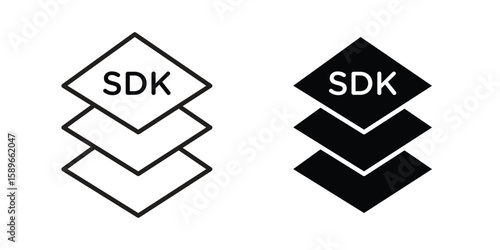 SDK icon vector illustration logo template in filled, outline
