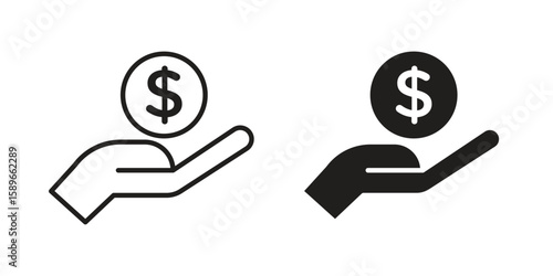 Revenue icon vector illustration logo template in filled, outline