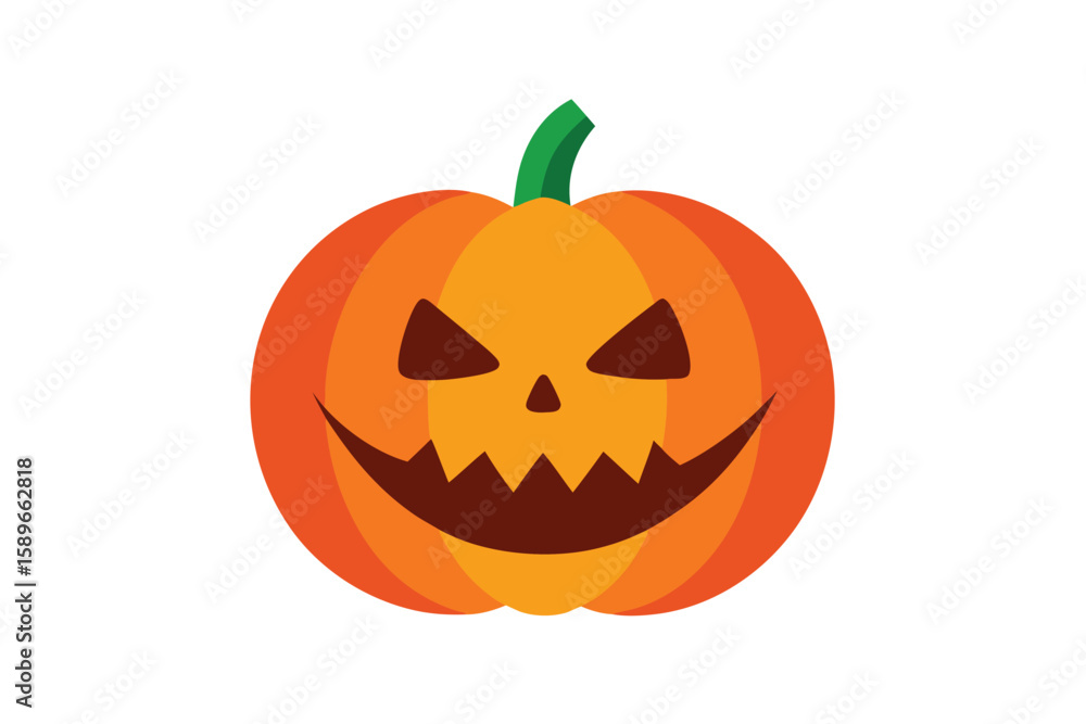 Fototapeta premium Cartoon Jack O Lantern With Glowing Face And Spooky Eyes
