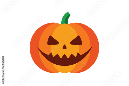 Cartoon Jack O Lantern With Glowing Face And Spooky Eyes
