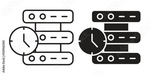 Real time data icon vector illustration logo template in filled, outline