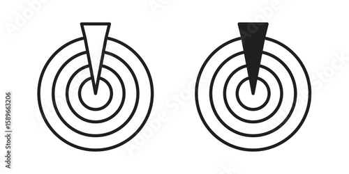 Radar detection icon vector illustration logo template in filled, outline