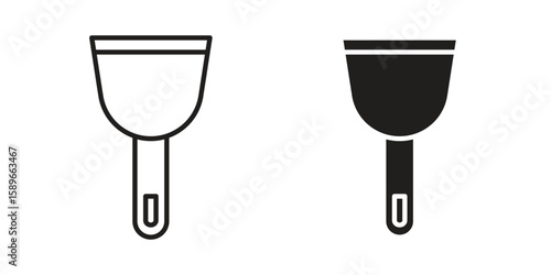 Putty knife icon vector illustration logo template in filled, outline